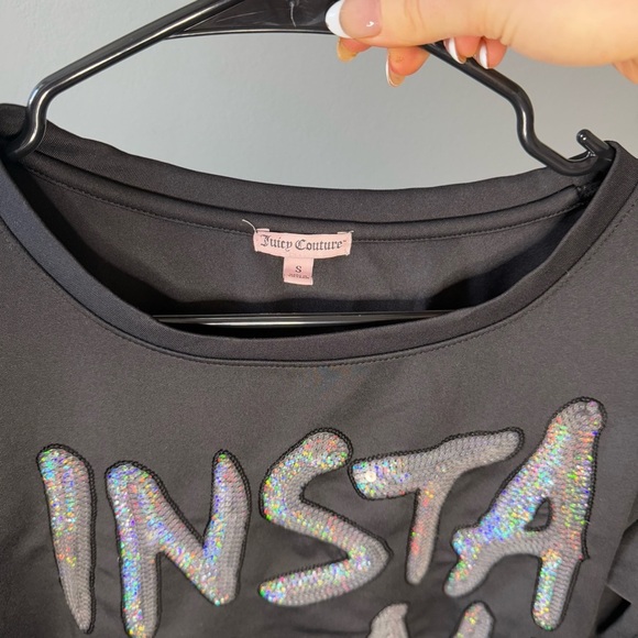 Juicy Couture Black Sequins Insta Glam Crew Neck - Picture 3 of 6